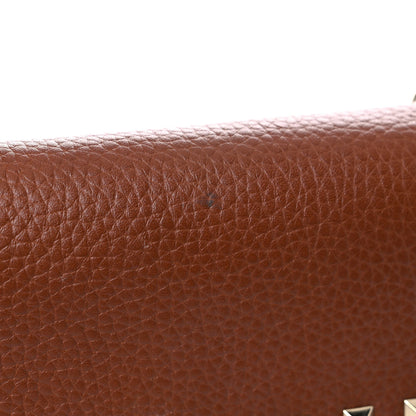 Valentino Garavani Pebbled Calfskin Medium Rockstud Flip Lock Crossbody Bag Saddle Brown 14 of 18
