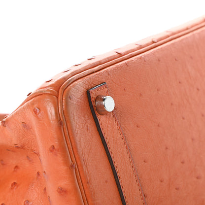 Hermes Ostrich Birkin 30 Orange 7 of 41