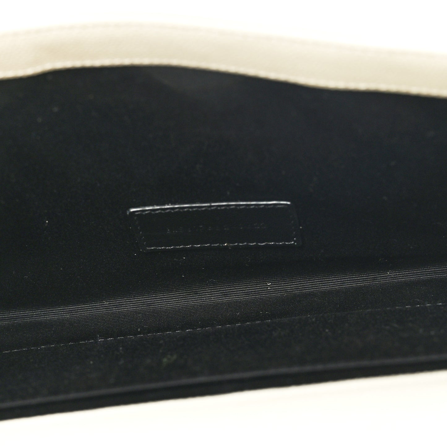 Grain De Poudre Matelasse Chevron Monogram Envelope Clutch Blanc Vintage
