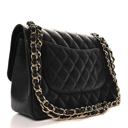 Chanel Caviar Quilted Jumbo Double Flap Black 3 of 11