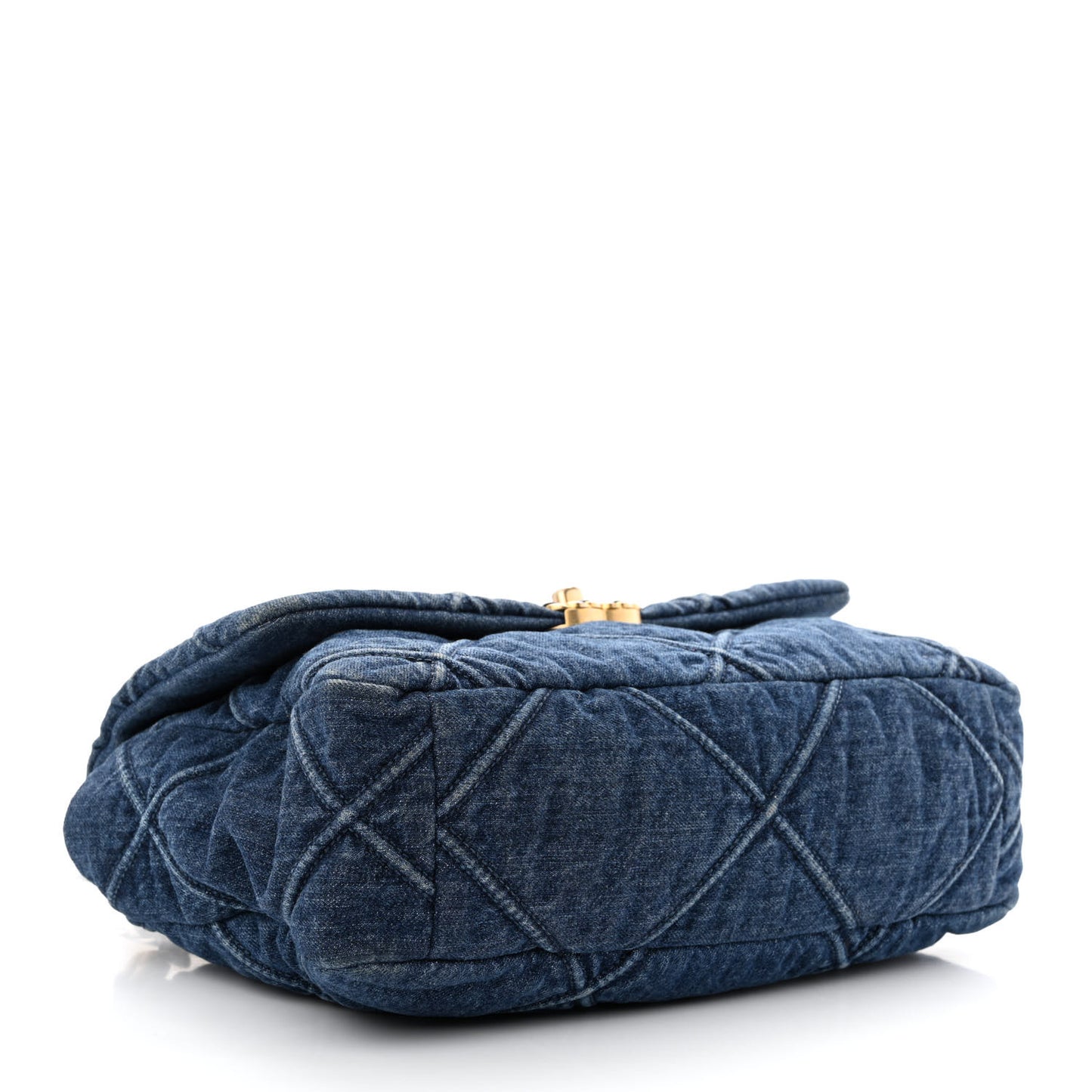 Denim Quilted Large Chanel 19 Flap Blue