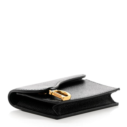 Christian Dior Grained Calfskin Saddle Card Holder Black 4 of 9