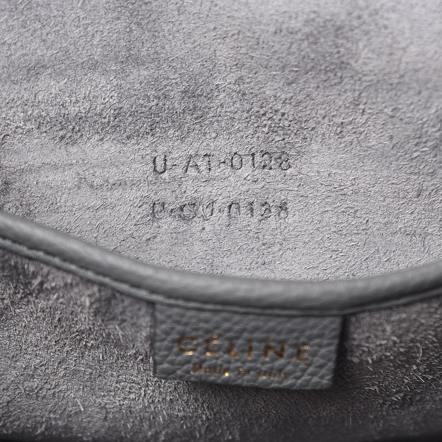 Drummed Calfskin Nano Luggage Kohl