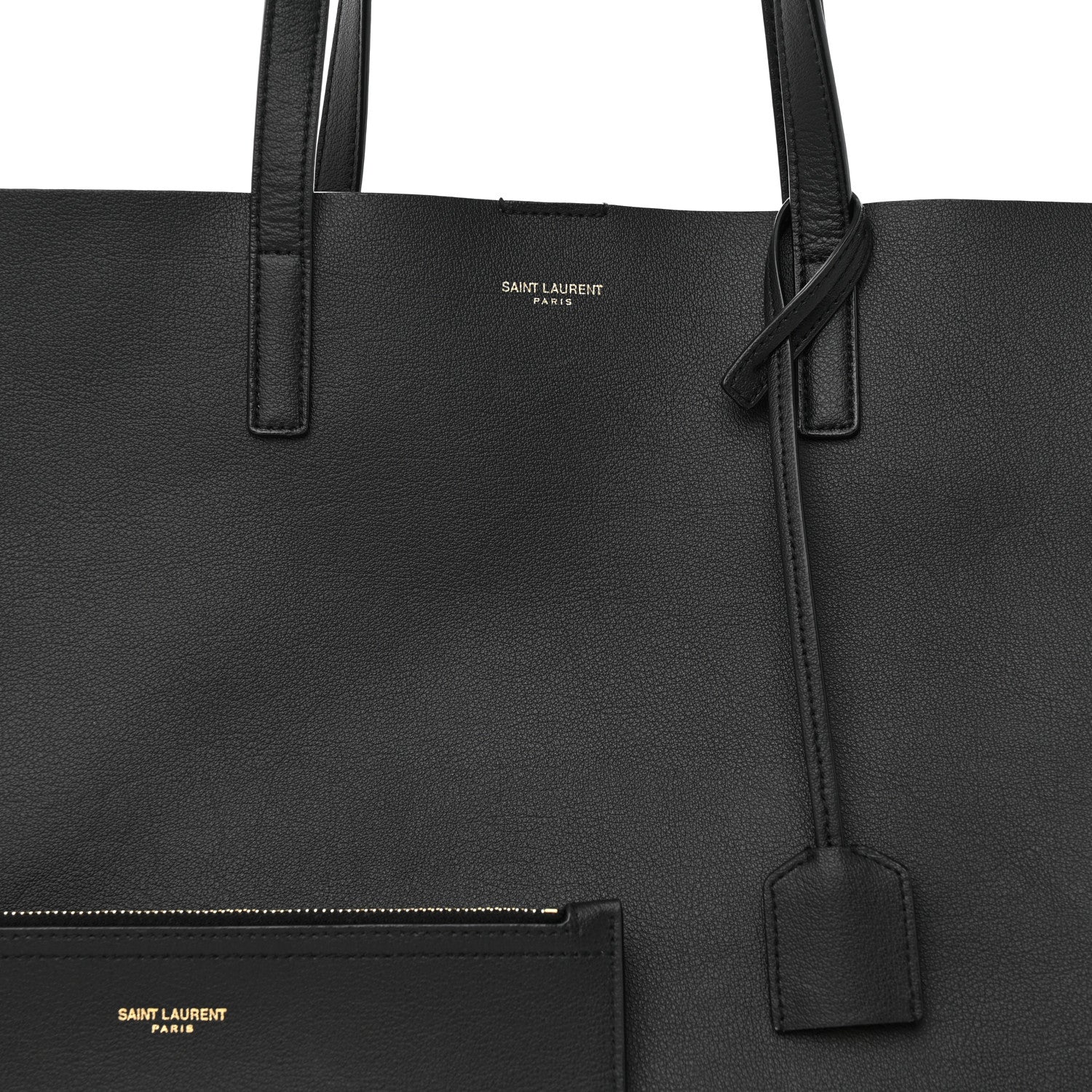 Saint Laurent Calfskin Large Shopping Tote Black 8 of 12