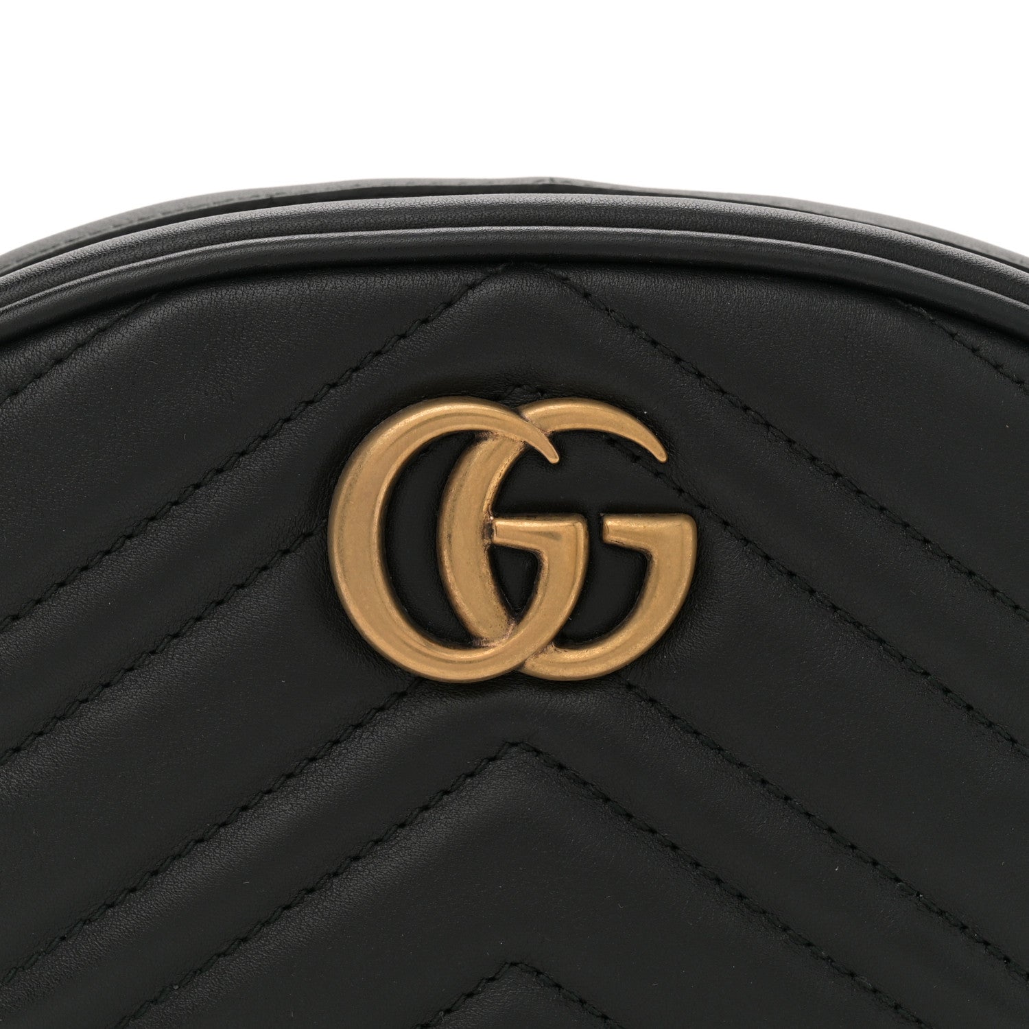 Gucci Calfskin Matelasse GG Marmont Belt Bag 85 34 Black 8 of 10