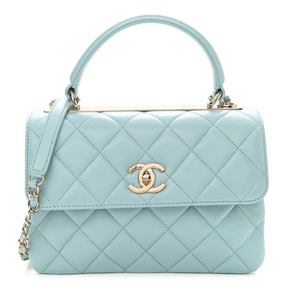 Chanel Lambskin Quilted Small Trendy CC Flap Dual Handle Bag Light Blue 1 of 10