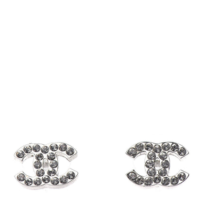 Chanel Crystal CC Earrings Silver 1 of 4