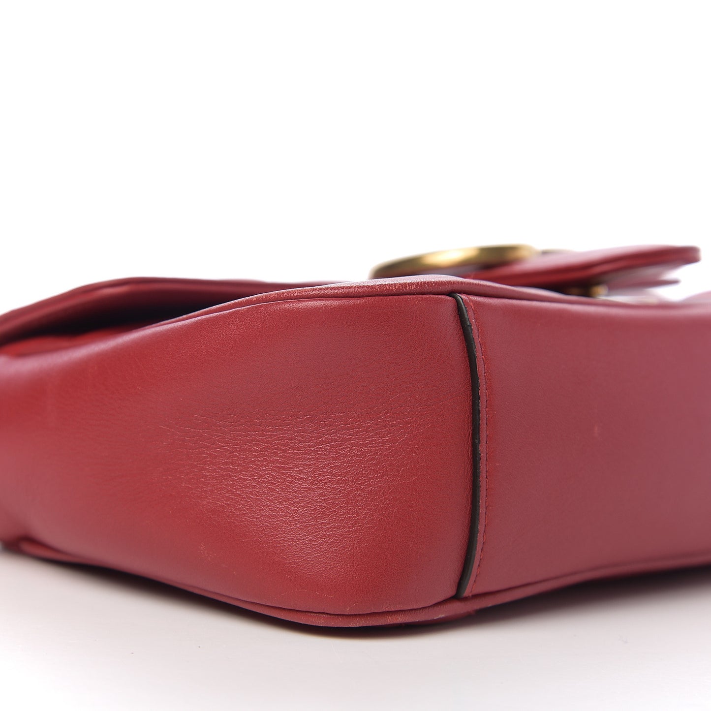 Calfskin Matelasse Mini GG Marmont Shoulder Bag Hibiscus Red