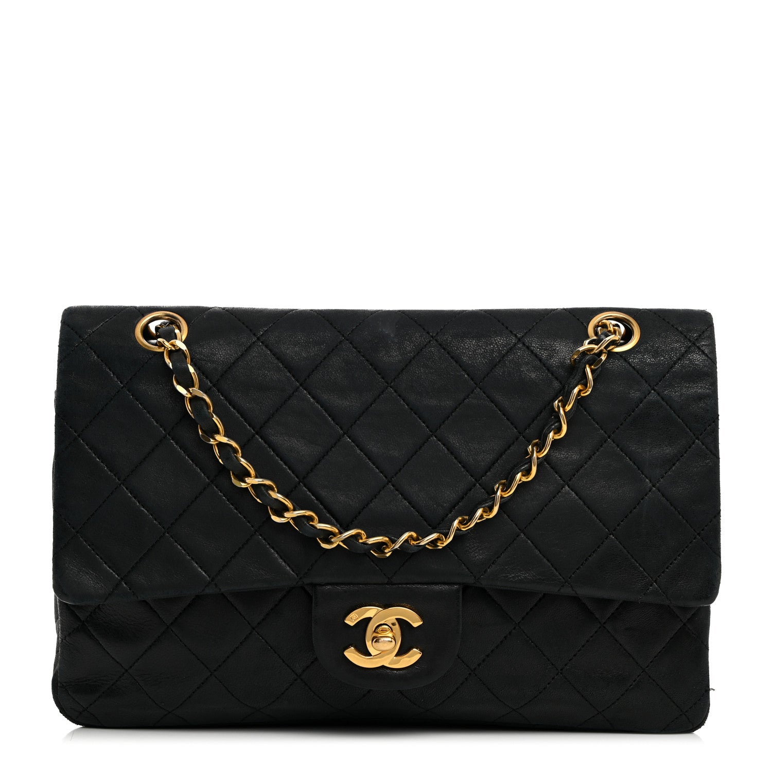 Chanel Lambskin Quilted Medium Double Flap Black 1 of 15