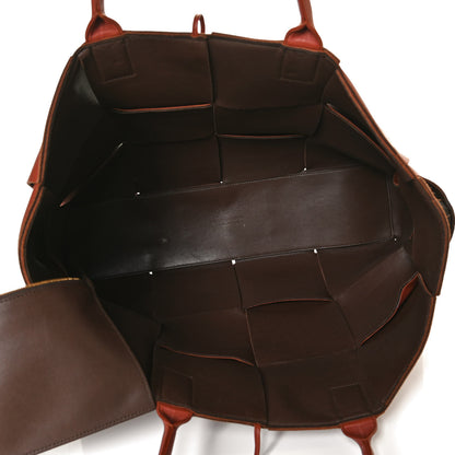 Bottega Veneta Nappa Maxi Intrecciato Mens Arco Tote Red Brown 5 of 12
