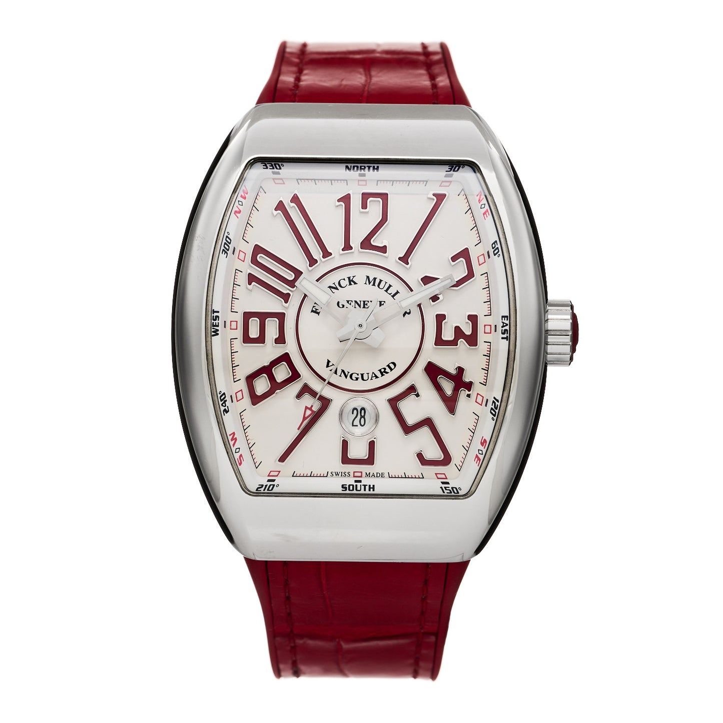 Stainless Steel Alligator 45mm Vanguard Automatic Watch Red V45SCDT