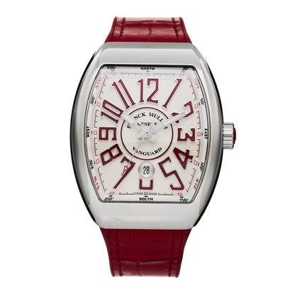 Franck Muller Stainless Steel Alligator 45mm Vanguard Automatic Watch Red V45SCDT 1 of 5