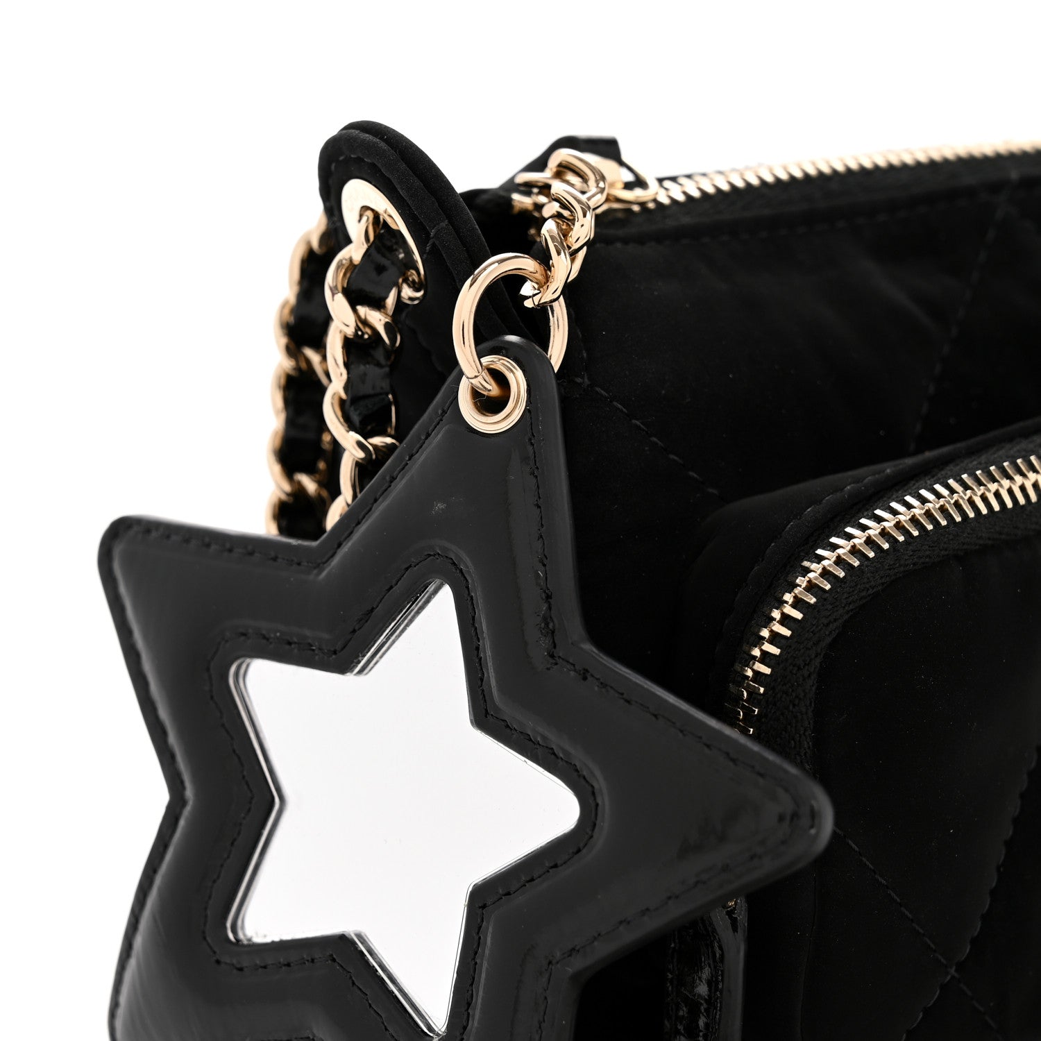 Chanel Velvet Effect Nylon Shiny Crumpled Calfskin Mini Quilted Chanel 25 Clutch With Chain Black 13 of 14