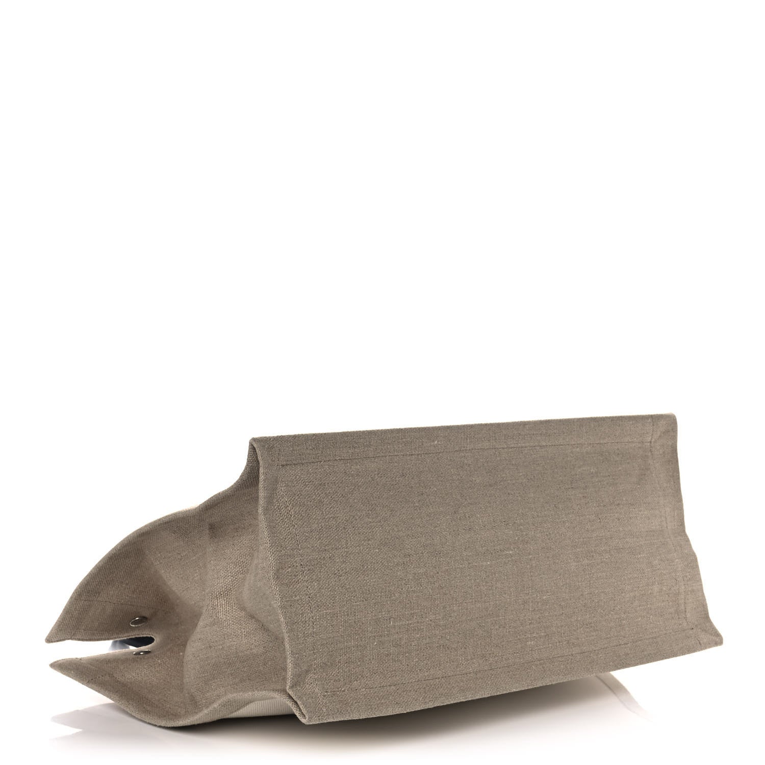 Saint Laurent Linen Calfskin Small Rive Gauche Tote Greggio Natural 4 of 12