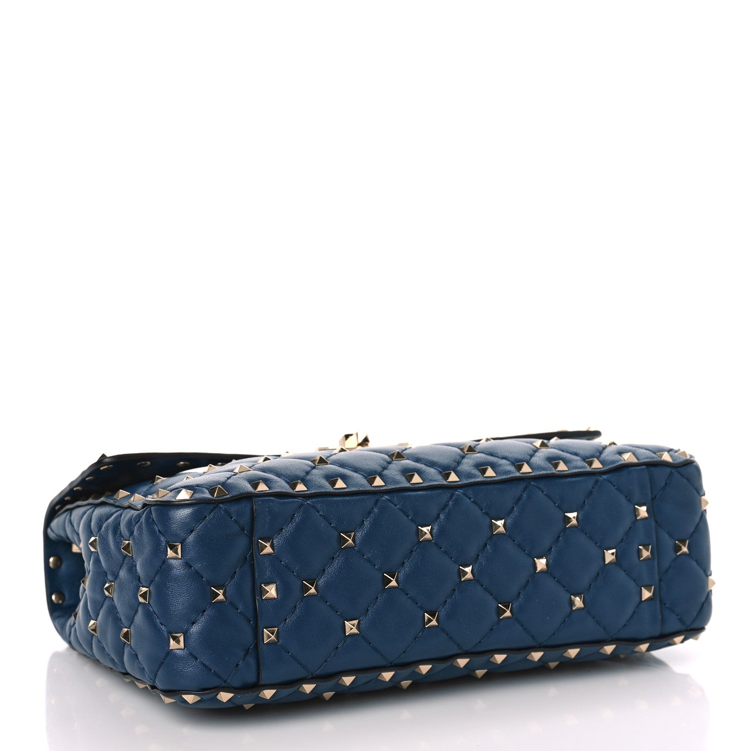 Valentino Garavani Nappa VLTN Print Medium Rockstud Spike Shoulder Bag Pure Blue White 4 of 11