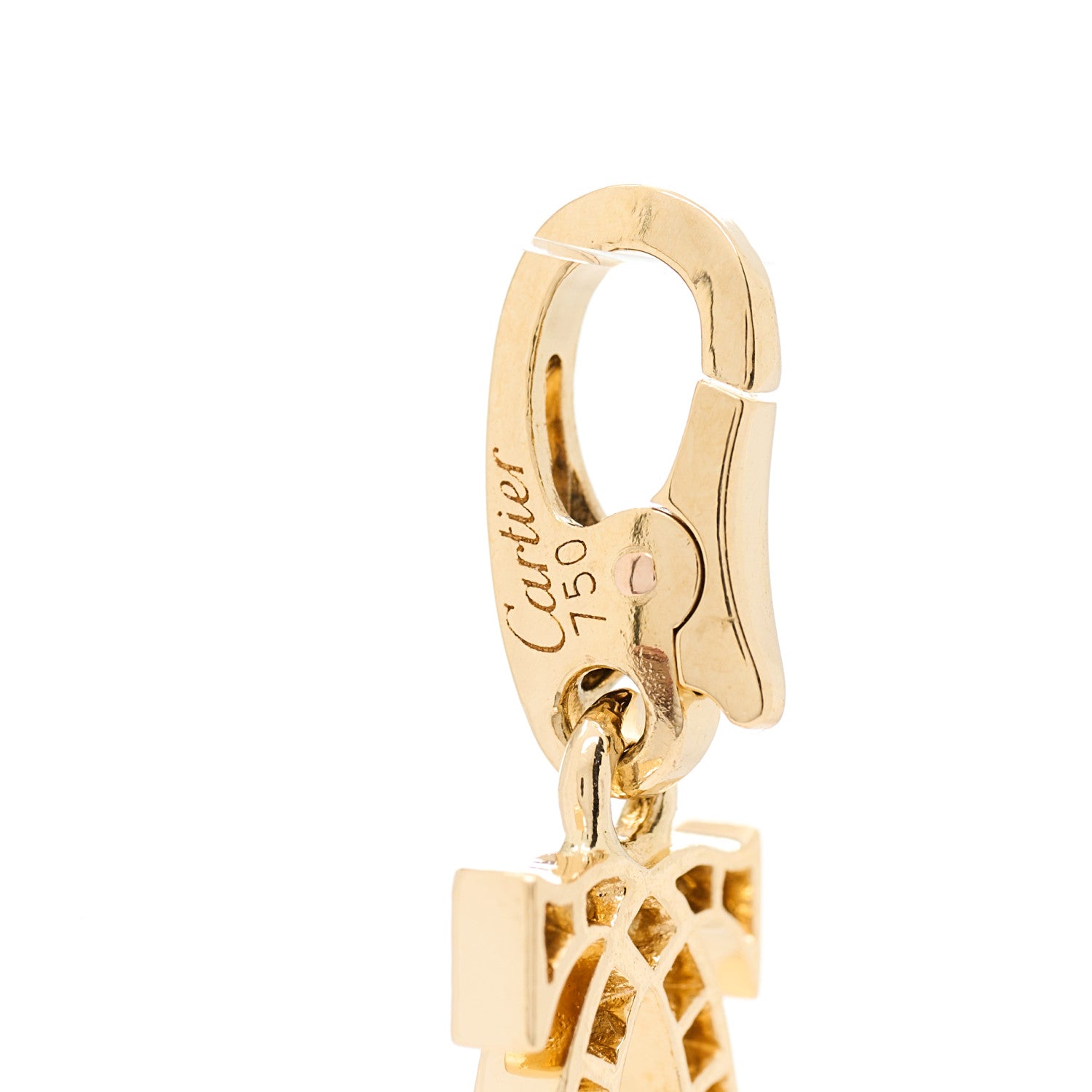 Cartier 18K Yellow Gold Diamond Logo Charm 4 of 5