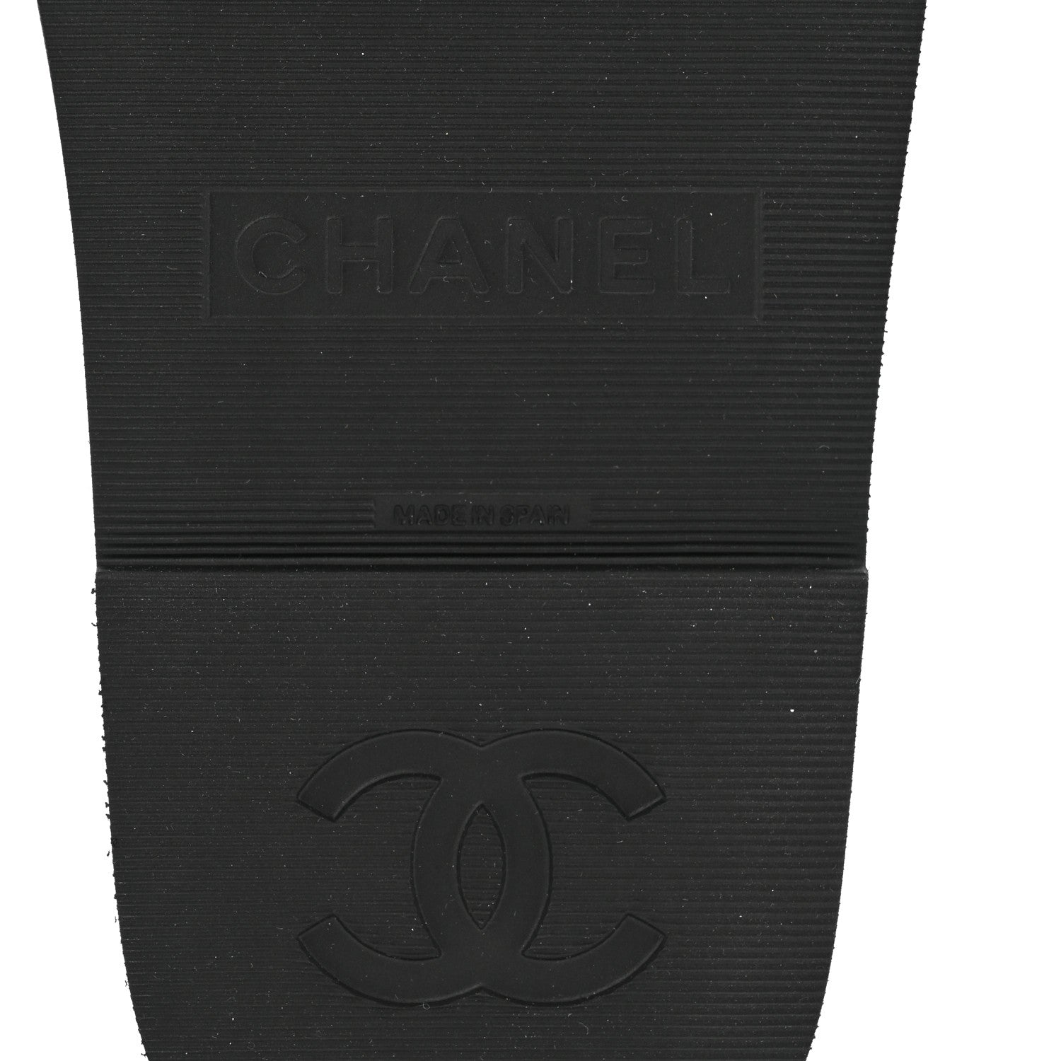 Chanel Fabric Pearl Cork CC Slip On Sandals 38 Black 7 of 9