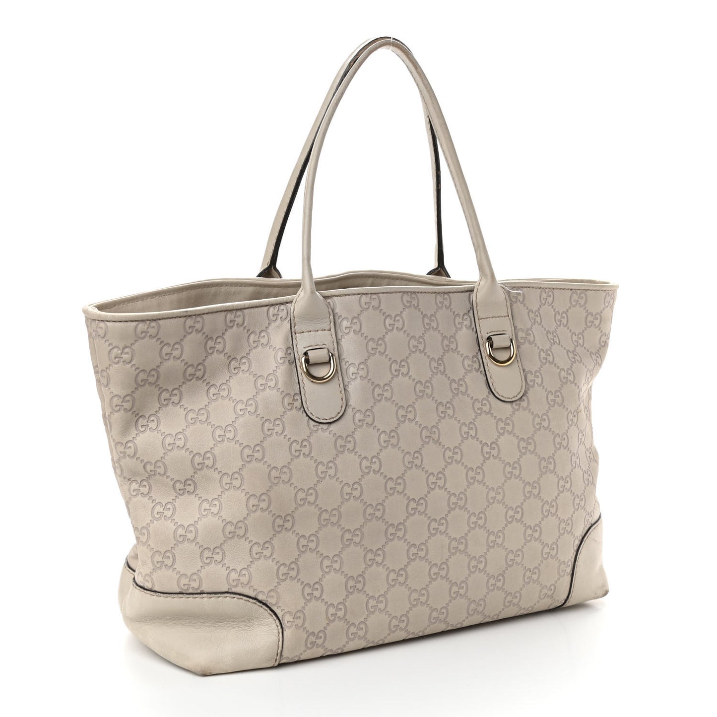 Guccissima Large Heart Bit Charm Top Handle Tote Off White