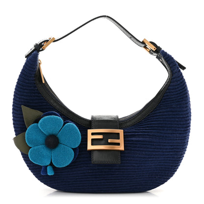 Fendi Wool Flowerland Hobo Blue 1 of 10