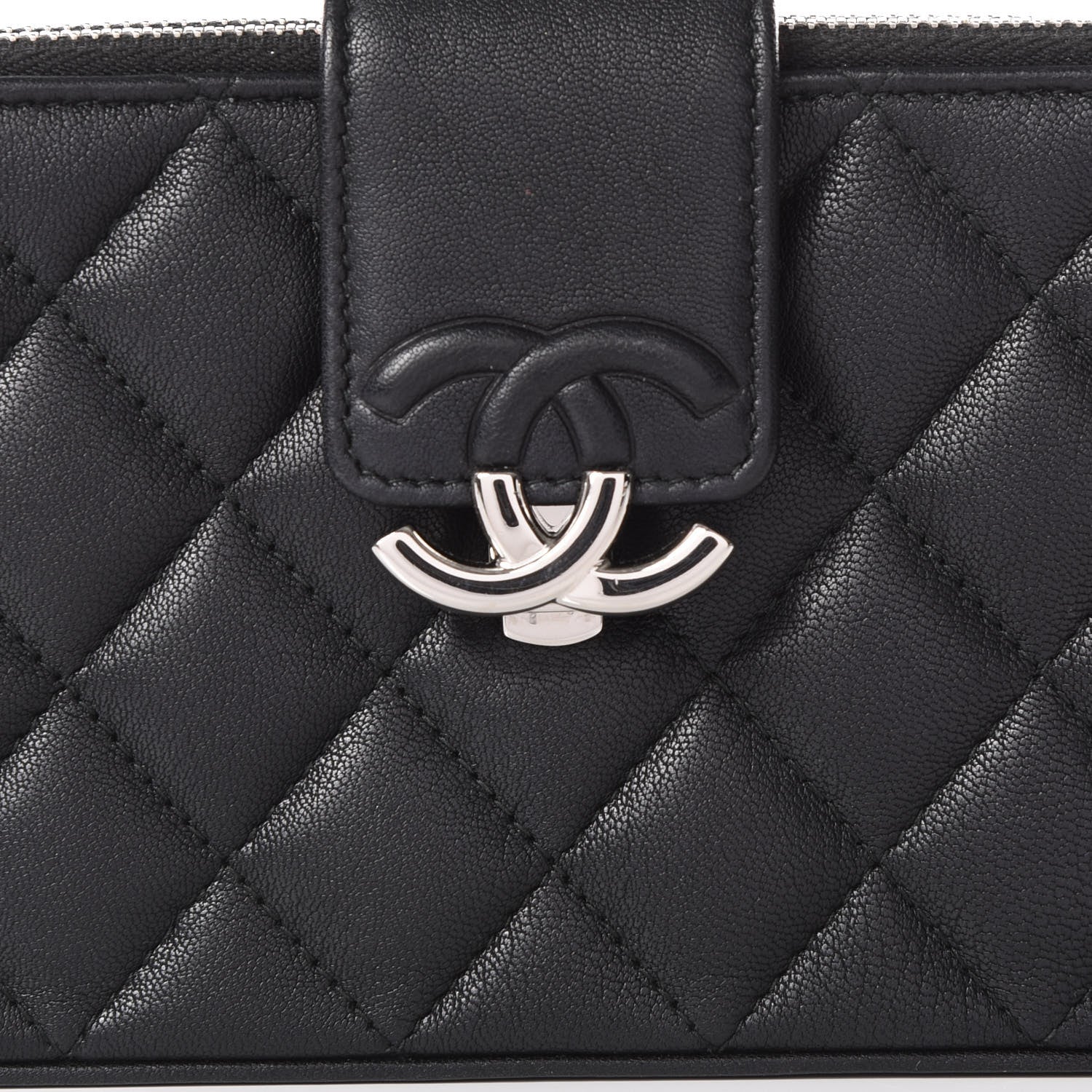 Chanel Lambskin Quilted CC Box Clutch With Chain Black 12 of 15