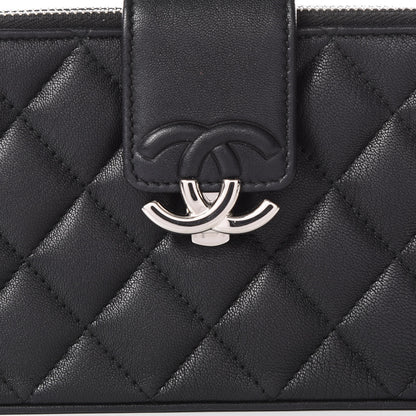 Chanel Lambskin Quilted CC Box Clutch With Chain Black 12 of 15