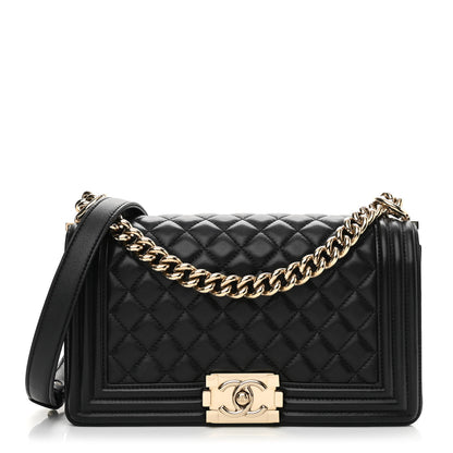 Chanel Lambskin Quilted Medium Boy Flap Black 1 of 9
