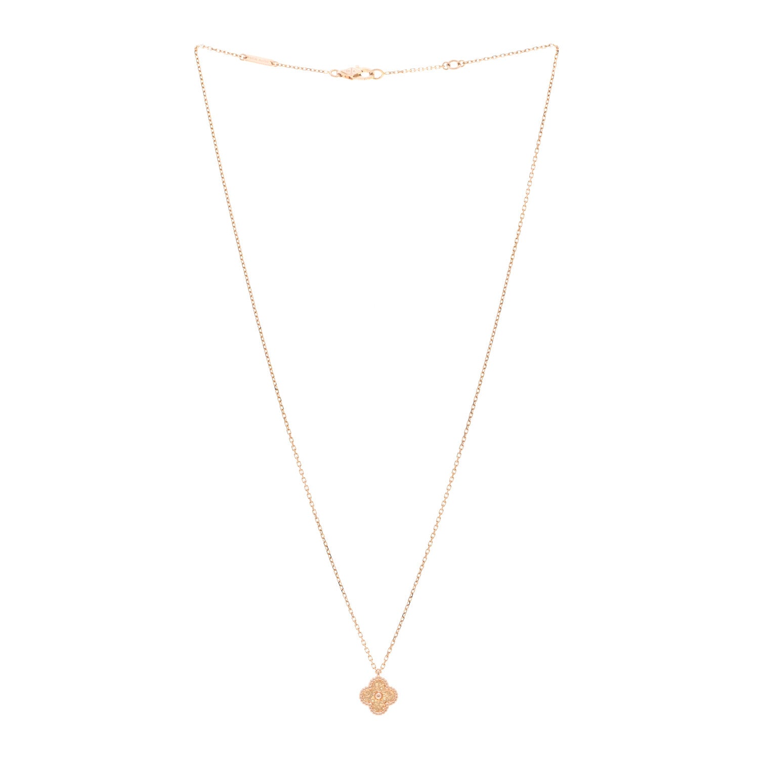 Van Cleef & Arpels 18K Rose Gold Sweet Alhambra Pendant Necklace 3 of 4