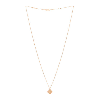 Van Cleef & Arpels 18K Rose Gold Sweet Alhambra Pendant Necklace 3 of 4