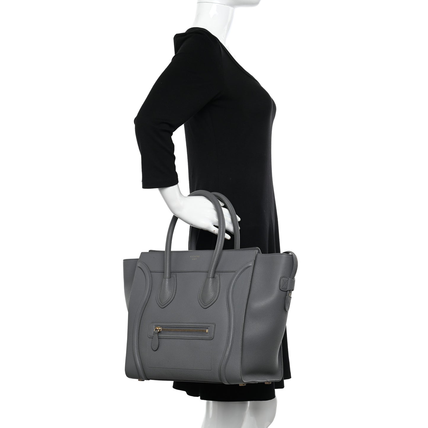 Drummed Calfskin Mini Luggage Kohl