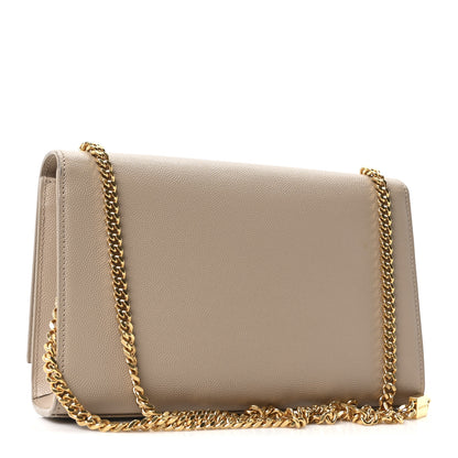 Saint Laurent Grain De Poudre Medium Monogram Kate Satchel Dark Beige 3 of 10