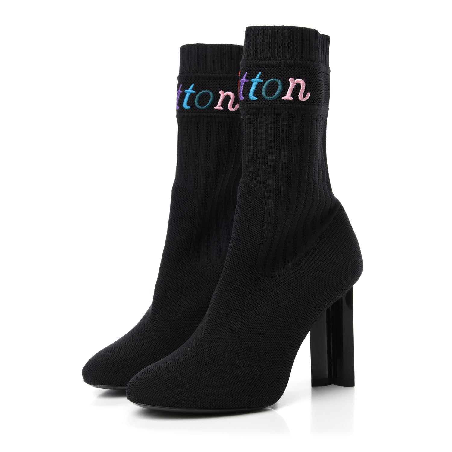 Louis Vuitton Stretch Fabric New Wave Silhouette Ankle Boots 37 Black 3 of 9