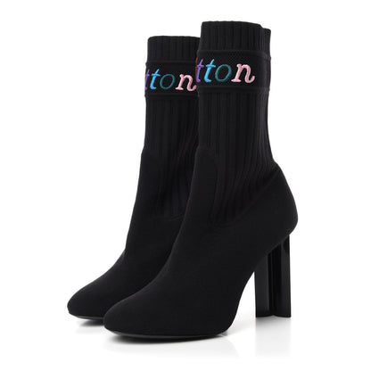 Louis Vuitton Stretch Fabric New Wave Silhouette Ankle Boots 37 Black 3 of 9