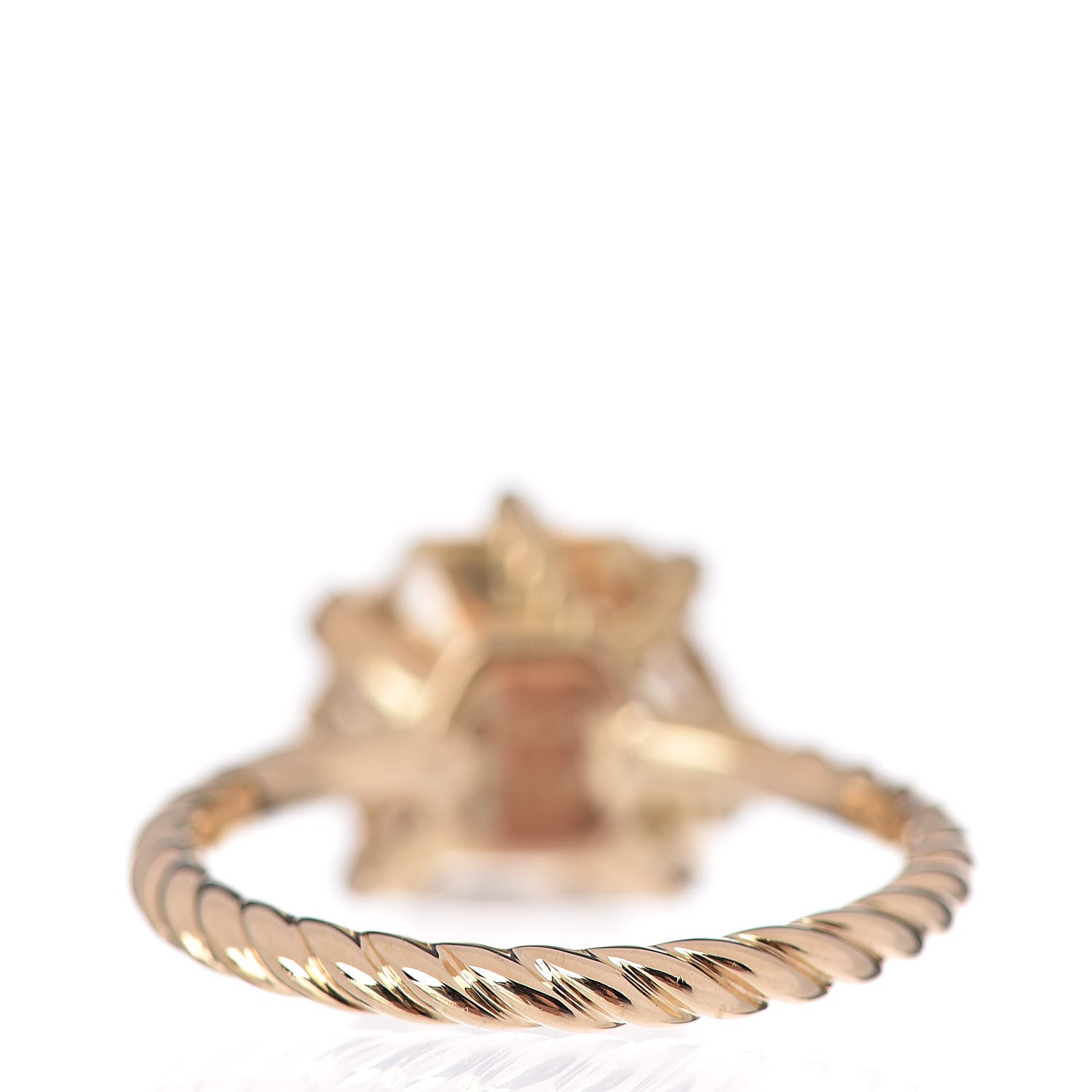 David Yurman 18K Yellow Gold Champagne Citrine Diamond 10mm Cable Wrap Ring 52 6 4 of 5