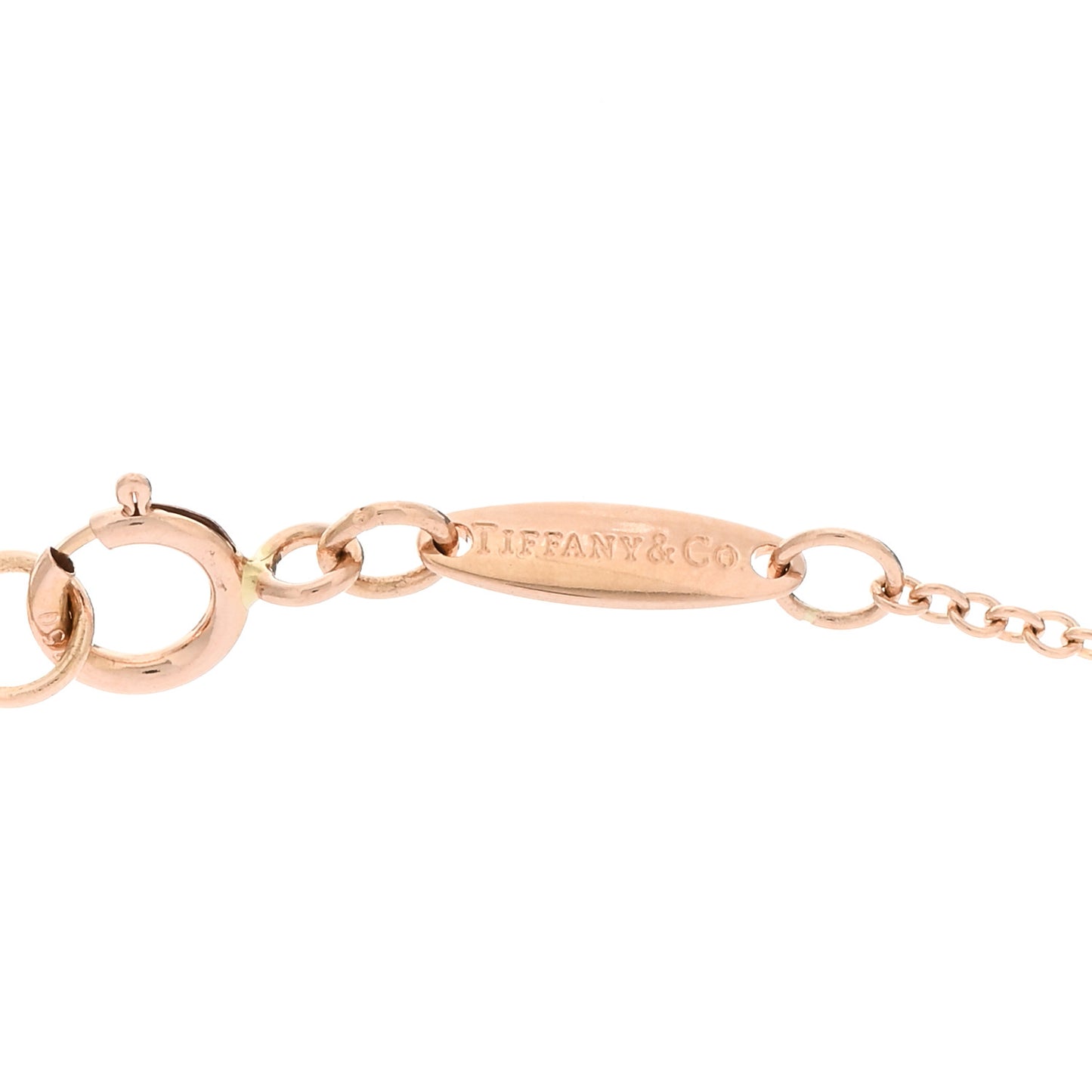 18K Rose Gold Diamond .17ct Elsa Peretti Diamonds by the Yard Pendant Necklace