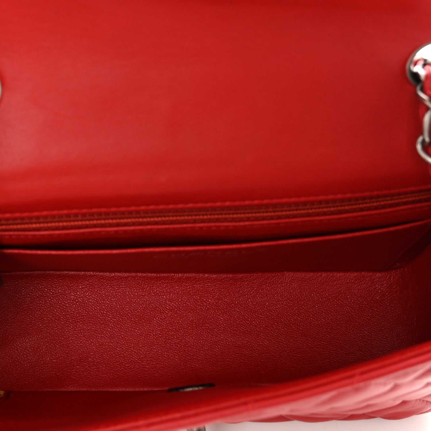 Chanel Lambskin Quilted Mini Rectangular Flap Red 5 of 9