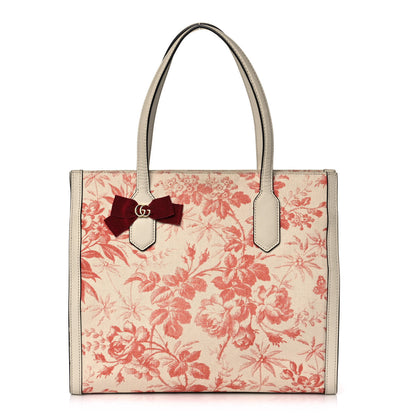 Gucci Canvas Herbarium Print Tote Red 1 of 16