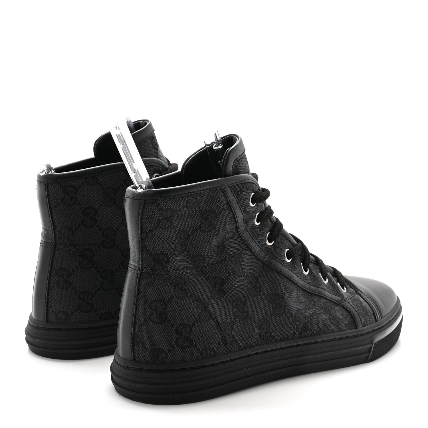 Gucci Monogram High Top Sneakers 38 Black 5 of 8