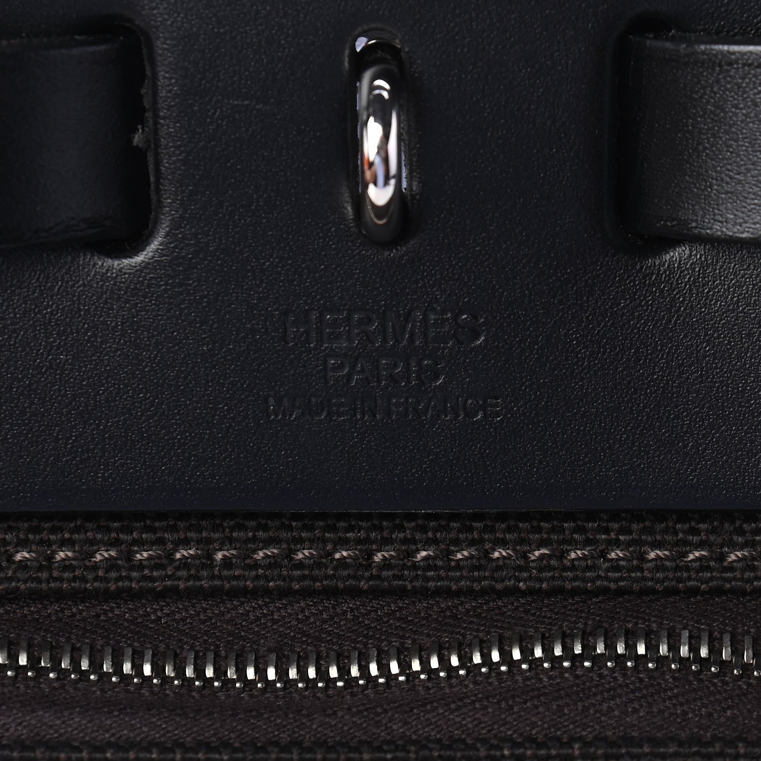 Hermes Military Toile Vache Hunter Herbag Zip Retourne 31 PM Black Ebene 5 of 8