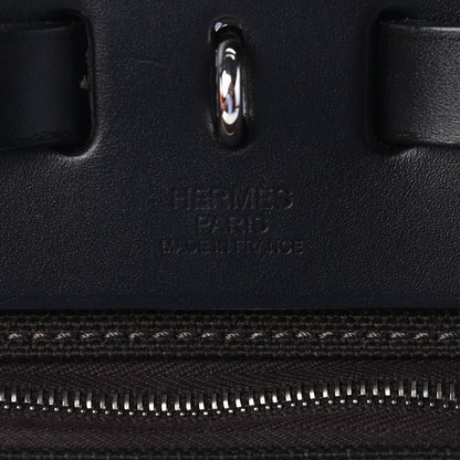 Hermes Military Toile Vache Hunter Herbag Zip Retourne 31 PM Black Ebene 5 of 8