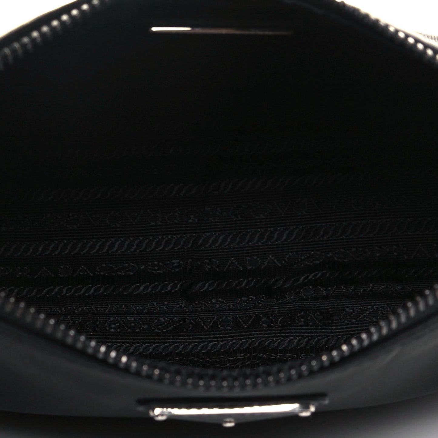 Tessuto Nylon Saffiano Pocket Zippered Shoulder Bag Black