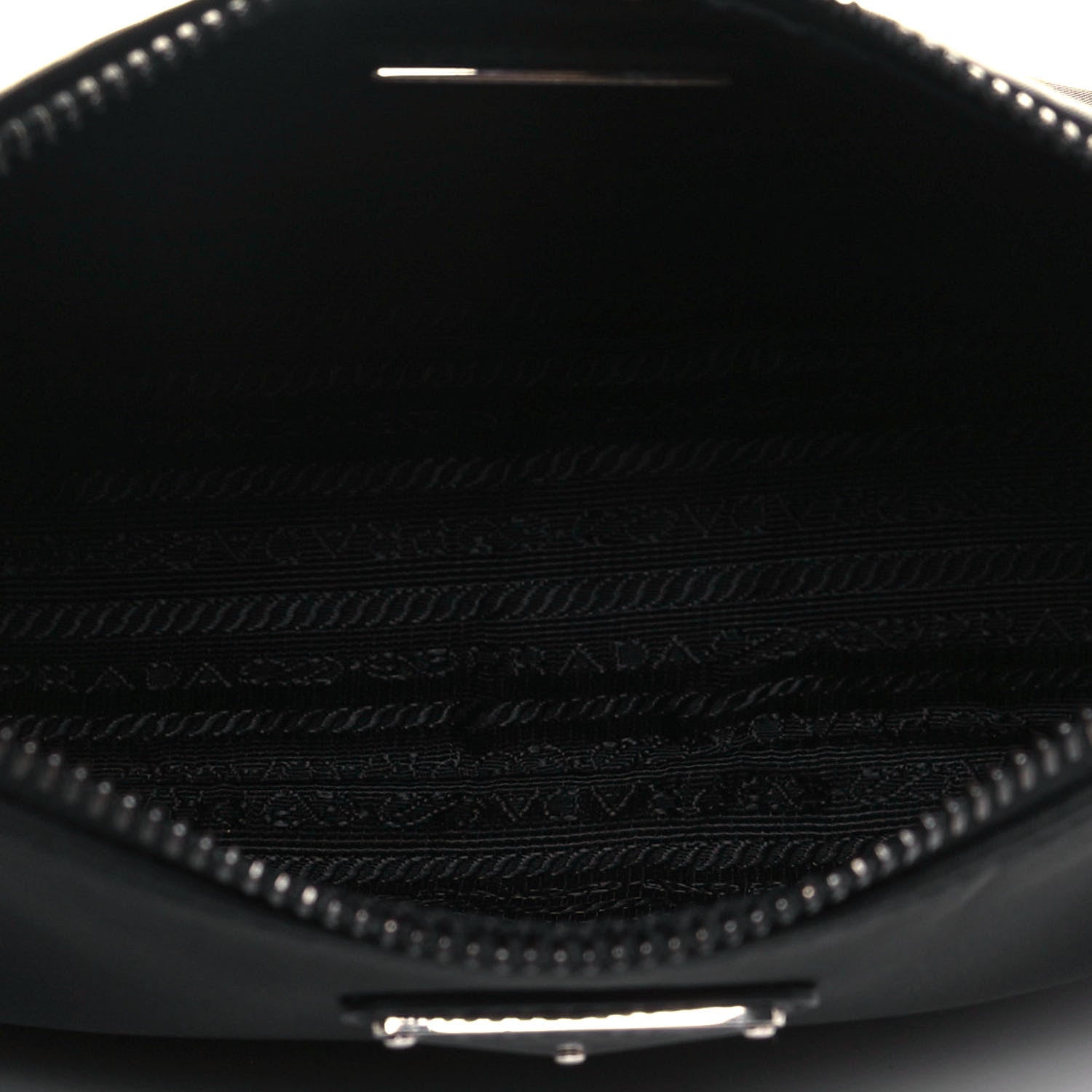Prada Tessuto Nylon Saffiano Pocket Zippered Shoulder Bag Black 4 of 9