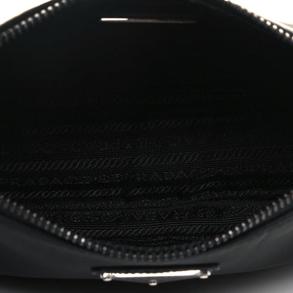 Prada Tessuto Nylon Saffiano Pocket Zippered Shoulder Bag Black 4 of 9
