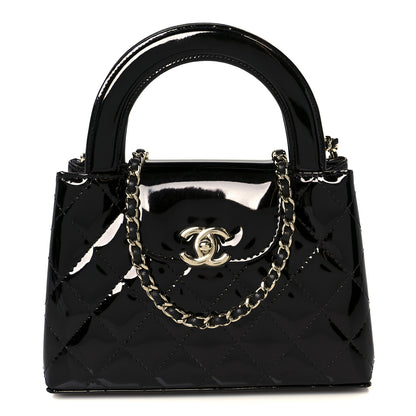 Chanel Mirror Calfskin Quilted Nano Kelly Shopper Black 1 of 11