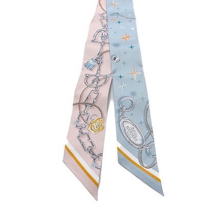Hermes Silk C'est la Fete Twilly Bleu Glacier 2 of 3