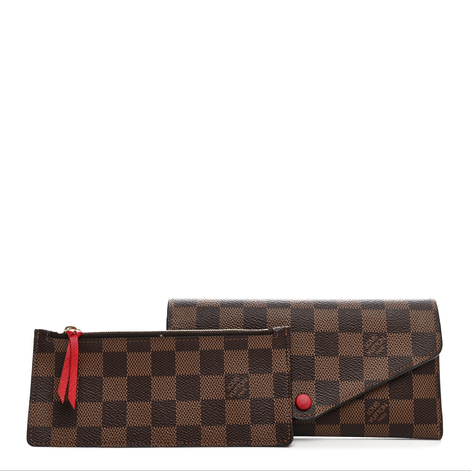 Louis Vuitton Damier Ebene Josephine Wallet Red 3 of 9