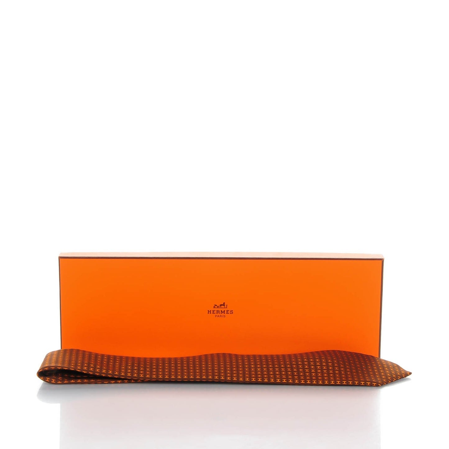 Woven Silk H Bi-Color Mens Neck Tie Marron Orange