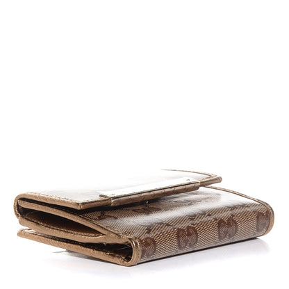 Gucci Crystal Monogram Metal Bar French Flap Wallet Gold 4 of 8