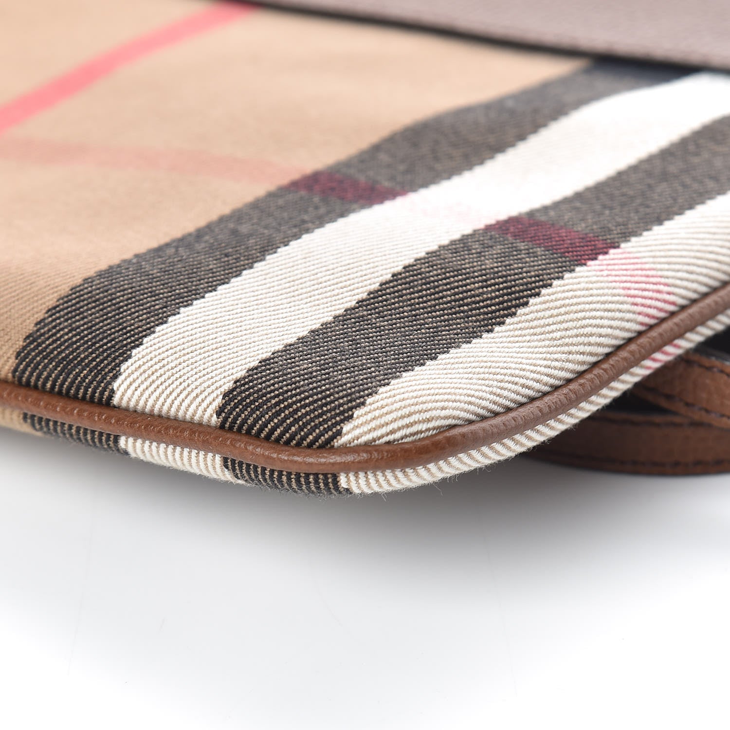 Burberry House Check Derby Peyton Crossbody Clutch Bag Tan 9 of 10