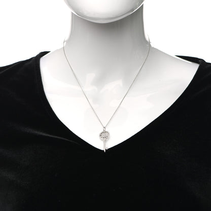 Tiffany Platinum 18K White Gold Diamond Star Key Pendant Necklace 2 of 5