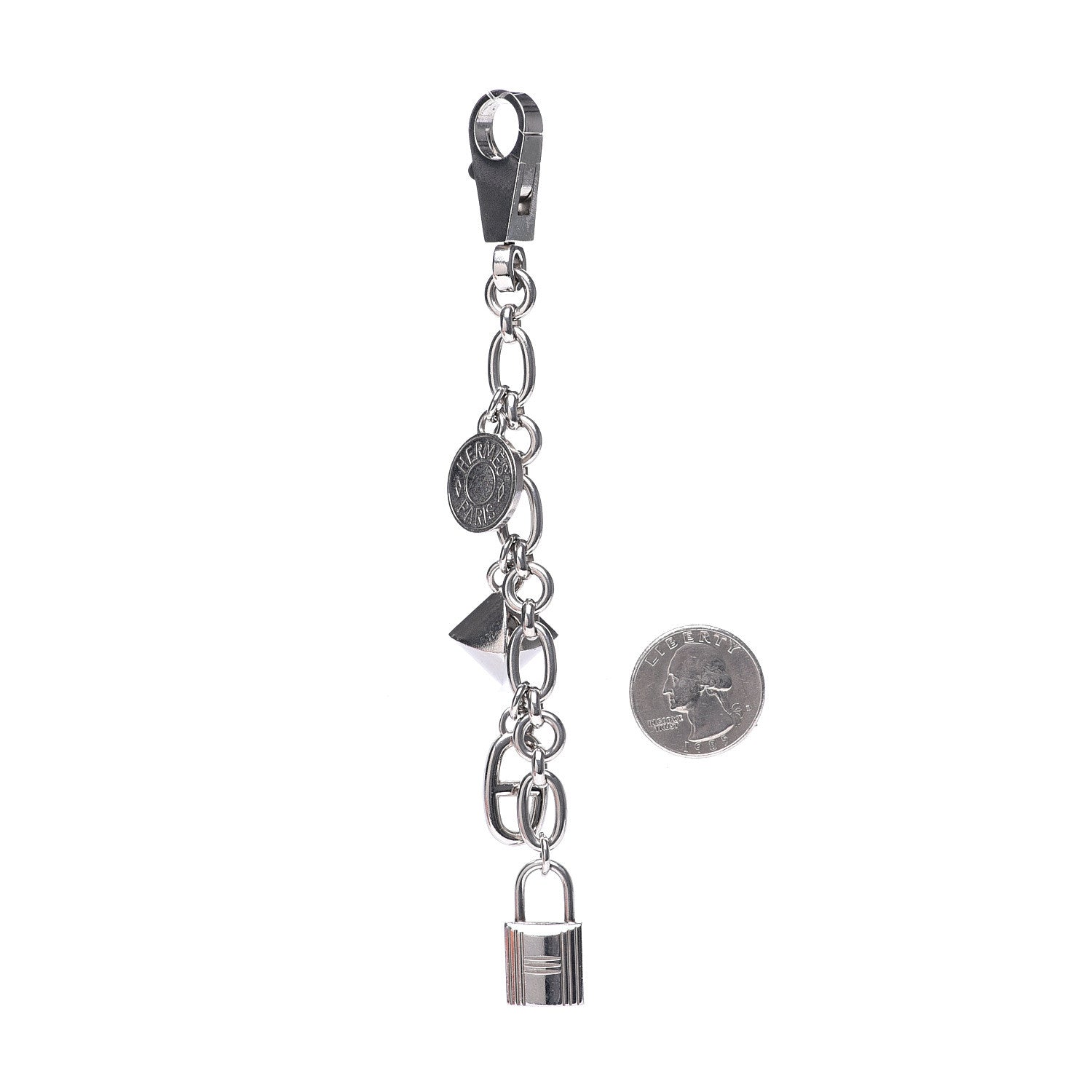 Hermes Palladium Olga Bag Charm Silver 2 of 3
